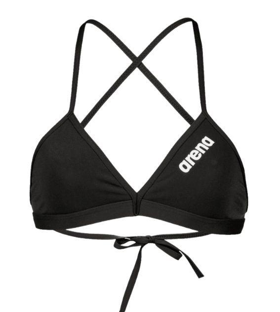 women's team swim top tie back solid